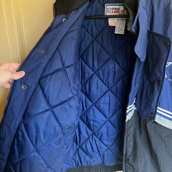 VINTAGE DALLAS COWBOYS Men’s NFL Pro Line Puffer Winter Jacket Coat Size LARGE - Picture 6 of 6